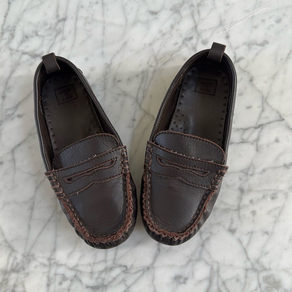 Janie & Jack Leather Penny Loafers Sz 13